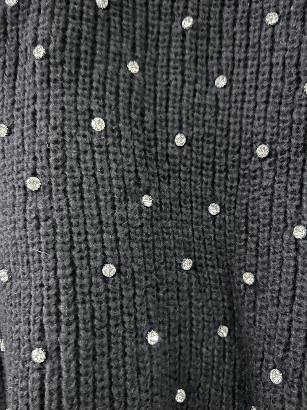 Black Jewel Embellished Knit Sweater - Picture 2 of 4